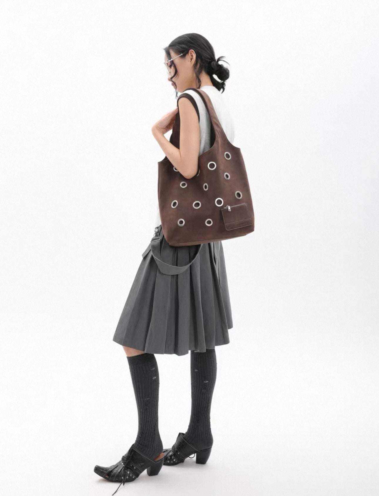 Mocha Eyelet Tote (2 colors)