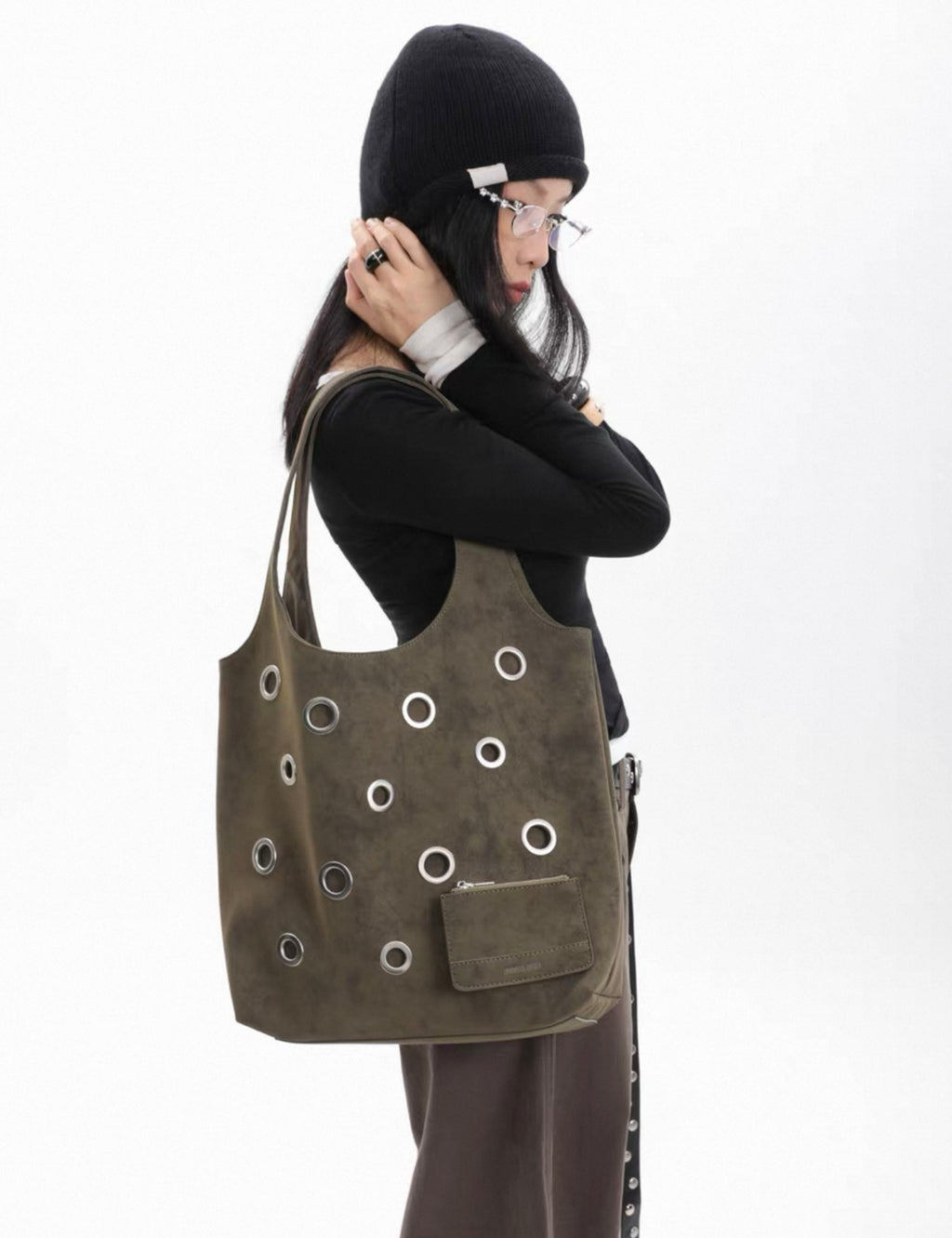 Mocha Eyelet Tote (2 colors)