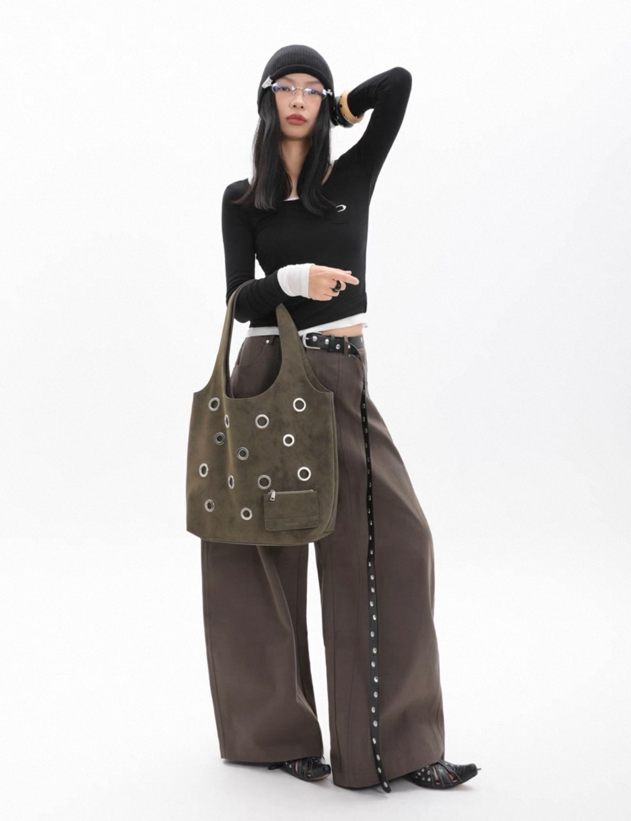 Mocha Eyelet Tote (2 colors)