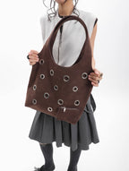 Mocha Eyelet Tote (2 colors)