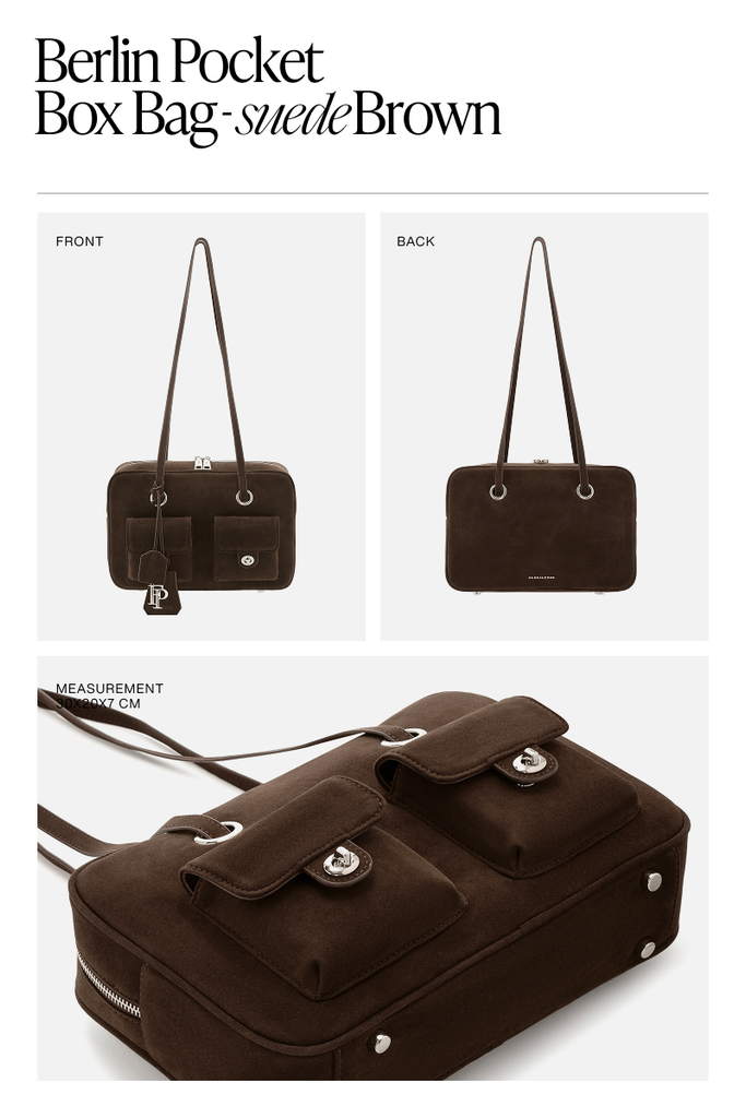 (Floralpunk) Brooklyn Pocket Box Bag - Suede Brown