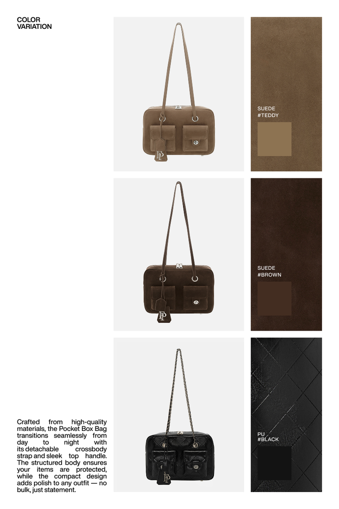 (Floralpunk) Brooklyn Pocket Box Bag - Black