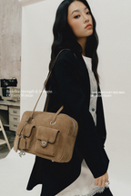 (Floralpunk) Brooklyn Pocket Box Bag - Suede Teddy