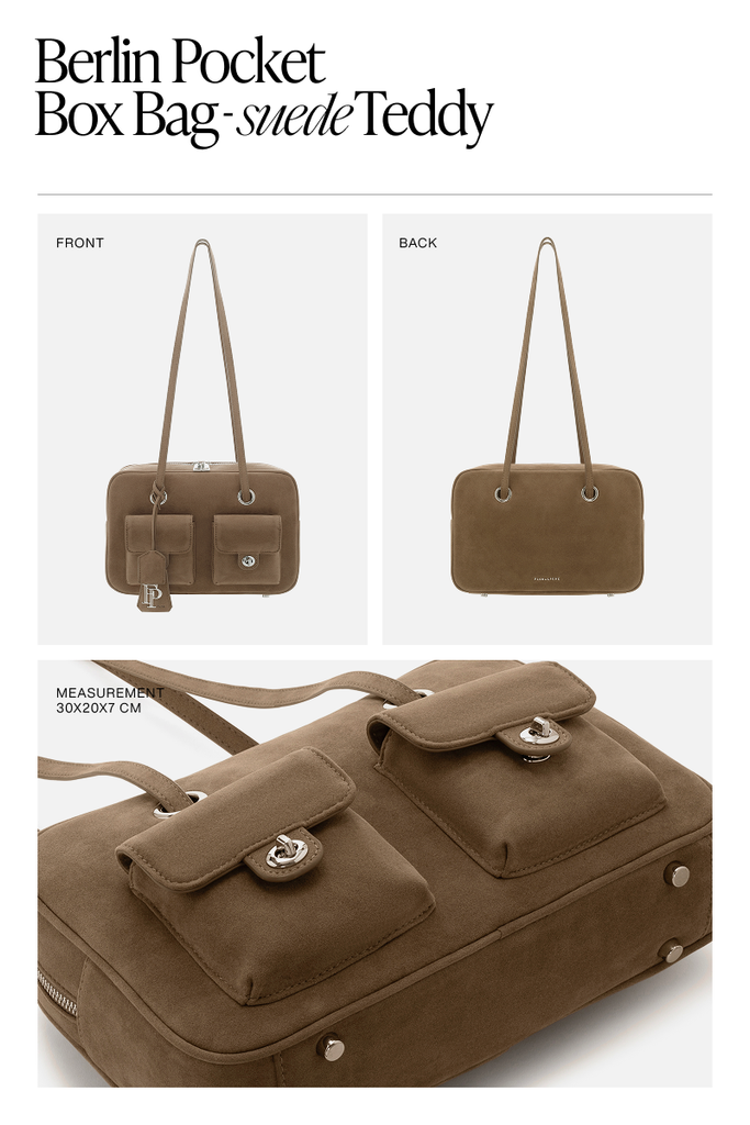 (Floralpunk) Brooklyn Pocket Box Bag - Suede Teddy