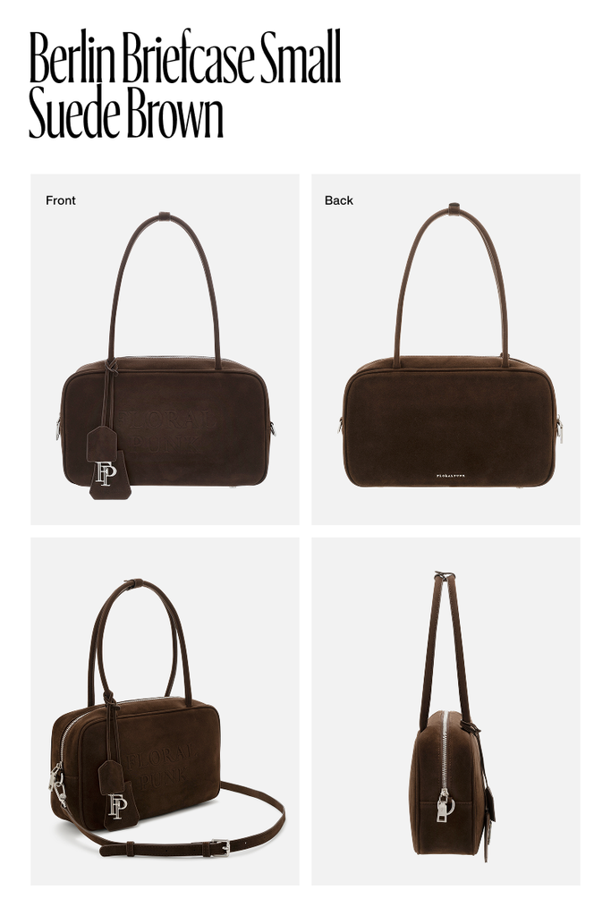 (Floralpunk) Berlin Briefcase Small - Suede Brown