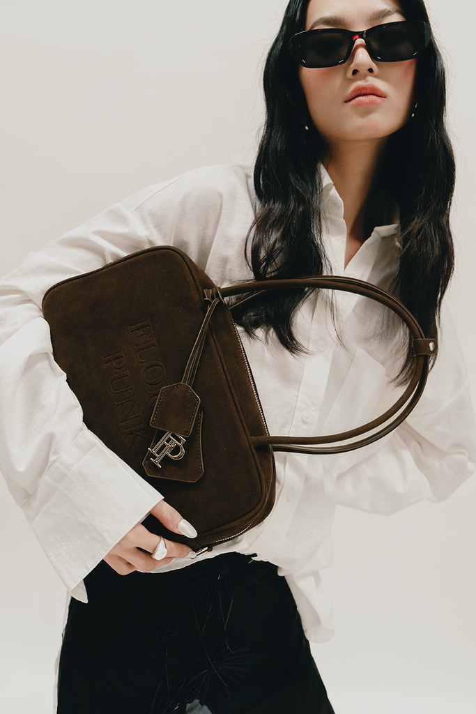 (Floralpunk) Berlin Briefcase Small - Suede Brown