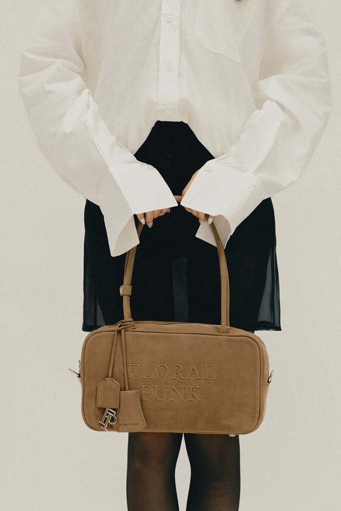 (Floralpunk) Berlin Briefcase Small - Suede Teddy