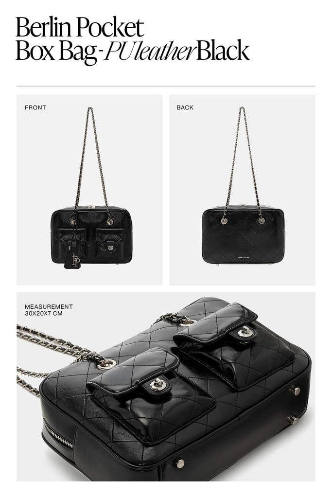 (Floralpunk) Brooklyn Pocket Box Bag - Black